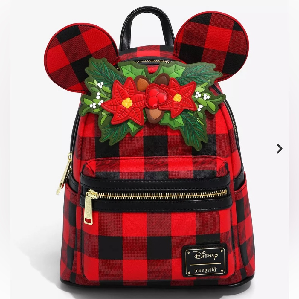 Loungefly Disney Minnie Mouse Plaid Holiday Mini Backpack - BoxLunch Exclusive